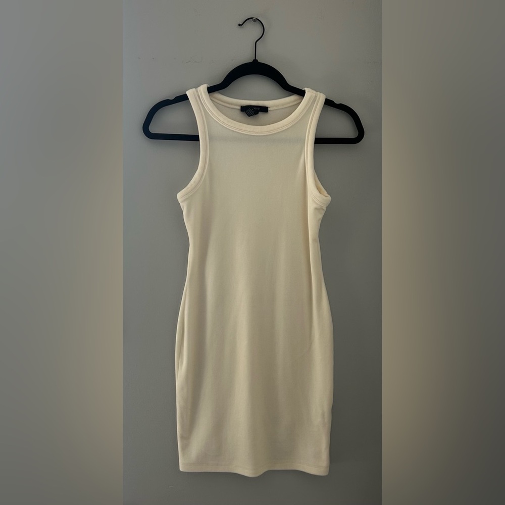 Cream Sleeveless Tank Dress